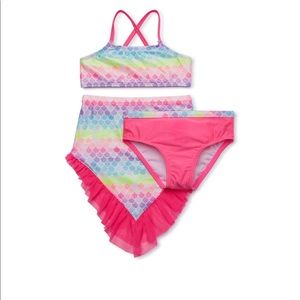 New baby girl 3 piece bikini swimsuit mermaid 12m